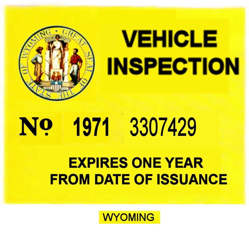 1971 Wyoming INSPECTION Sticker